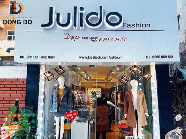 Mẫu biển quảng cáo ngoài trời shop Julido