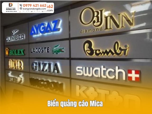 Bảng hiệu quảng cáo Mica