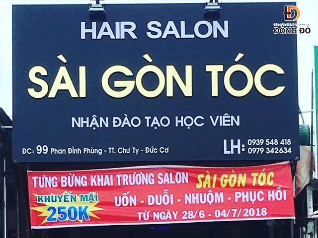 Mẫu bandroll khai trương salon tóc khuyến mãi hấp dẫn