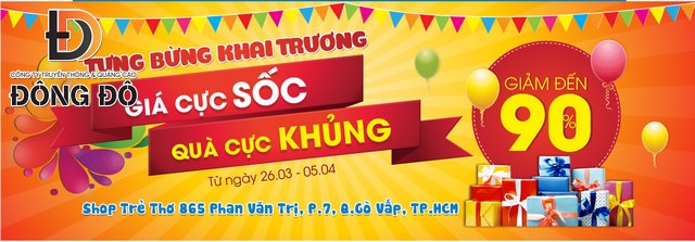 Đông Đô hỗ trợ khách hàng làm mẫu băng rôn khai trương đẹp, chuyên nghiệp