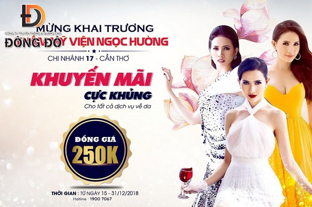 Mẫu băng rôn mừng khai trương đẹp chi nhánh thẩm mỹ mới