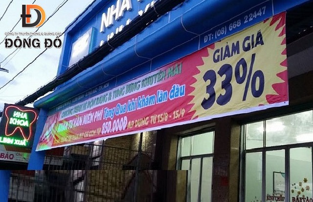 Băng rôn giảm giá dịch vụ nha khoa