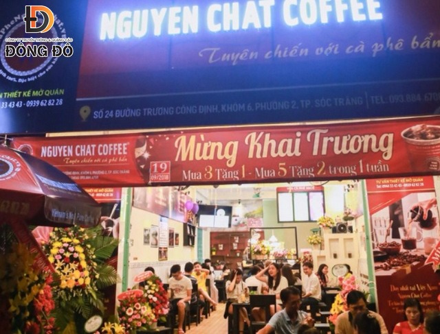 Mẫu băng rôn khai trương quán cà phê nguyên chất