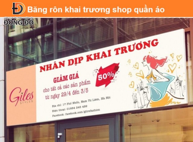 mẫu băng rôn khai trương shop quần áo đẹp thu hút khách hàng