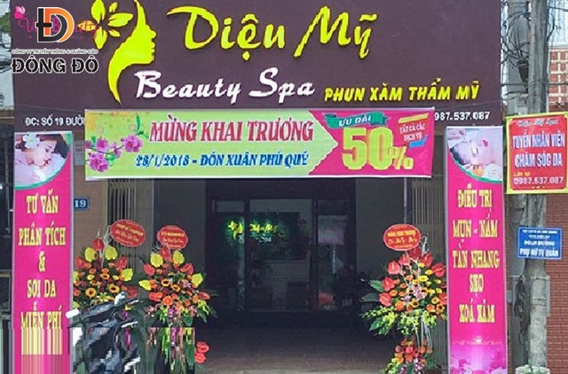 Nội dung trên bandroll khai trương spa