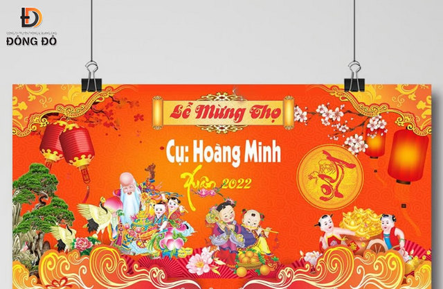 Mẫu bandroll, backdrop, banner mừng thọ đẹp và ý nghĩa