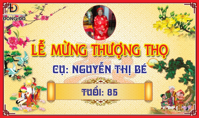 Mẫu backdrop lễ mừng thượng thọ cụ bà