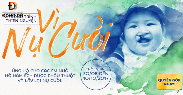 Mẫu banner chương trình từ thiện “Vì nụ cười”