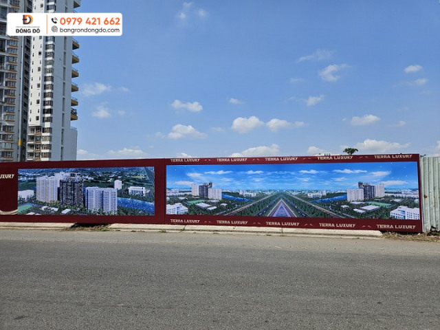 Hàng rào công trình bằng alu dán decal hiển thị sắc nét