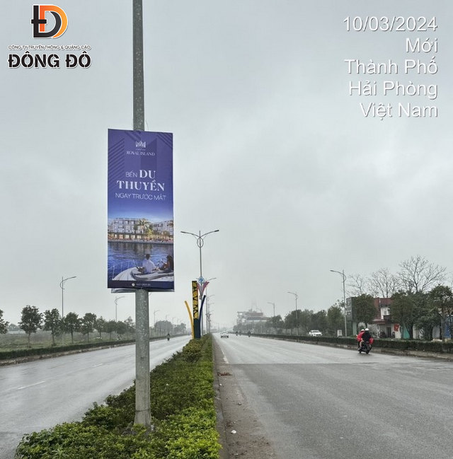 Treo phướn quảng cáo dọc các trục đường tại Hải Phòng