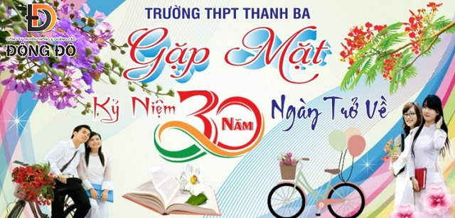 Mẫu banner họp lớp phong cách hoài niệ