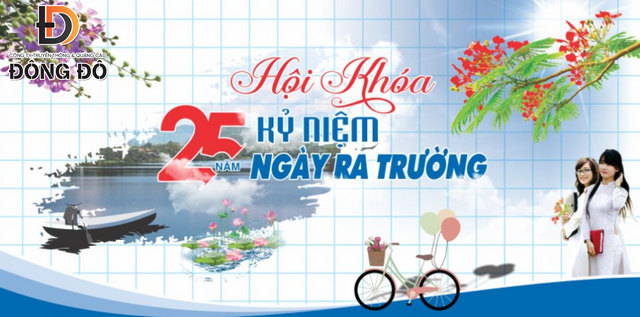 Mẫu banner hội khóa 25 năm ra trường
