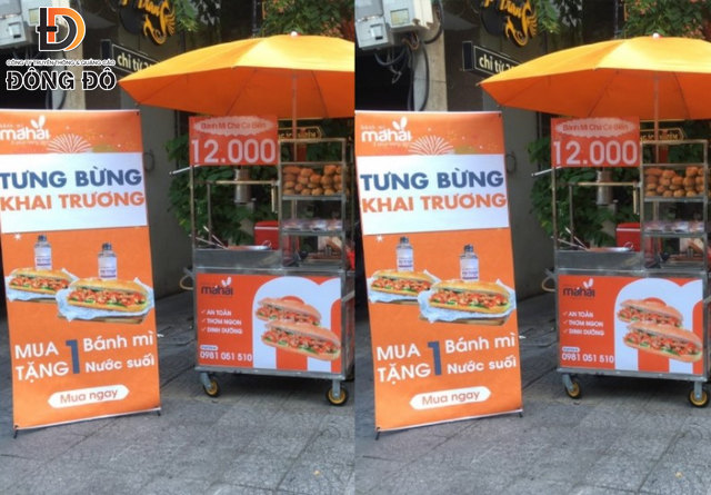 Màu sắc standee bánh mì kích thích vị giác