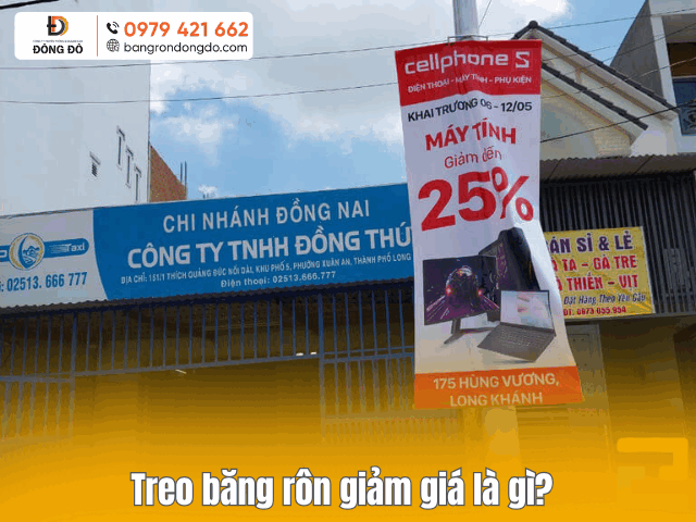 Treo biển quảng cáo giảm giá