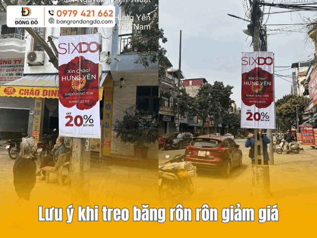 Lưu ý khi treo băng rôn giảm giá