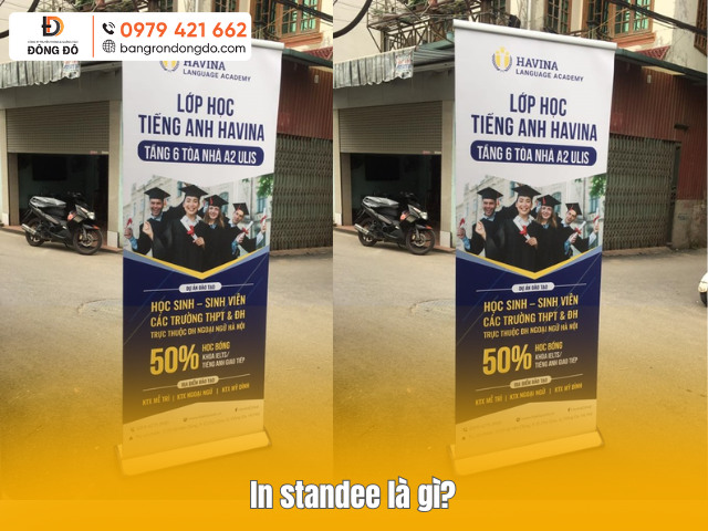 Standee in ấn nội dung quảng cáo