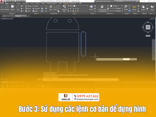 Bước 3: Sử dụng các lệnh cơ bản để dựng hình