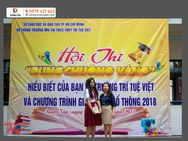 Mẫu băng rôn rung chuông vàng tại trường học
