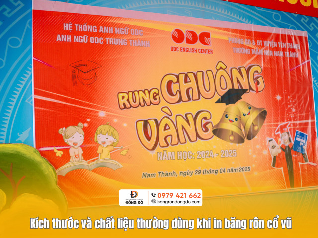 Kích thước và chất liệu thường dùng khi in băng rôn cổ vũ