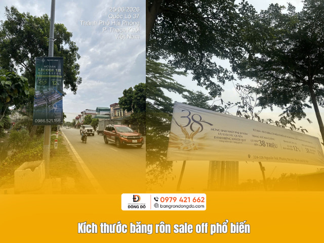 Kích thước băng rôn sale off phổ biến